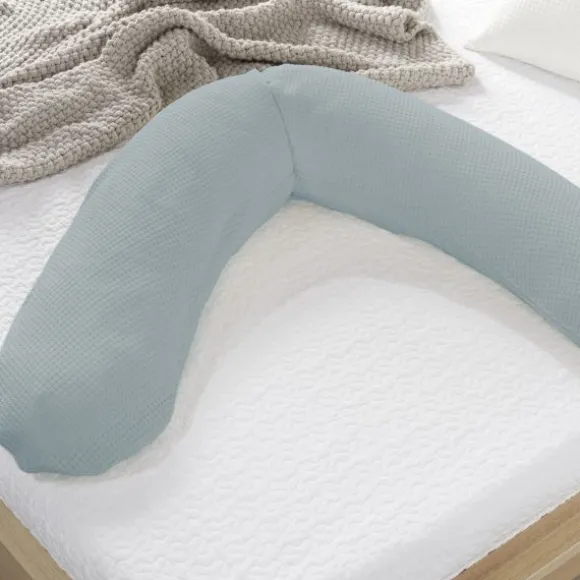 Theraline Gebreid Katoen Voedingskussen Nevel Blauw