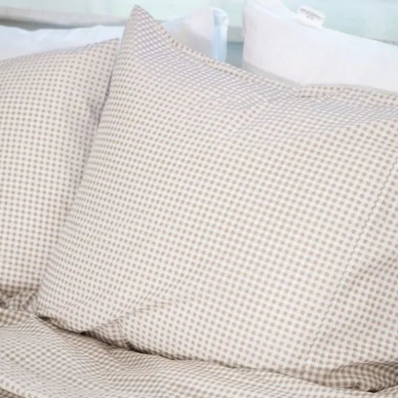 Town & Country Gingham Dekbedovertrek - 140 x 220 cm - Taupe