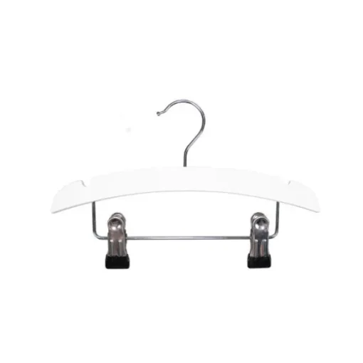 TWF Kledinghanger Met Clips - 3 Stuks - Hout Wit