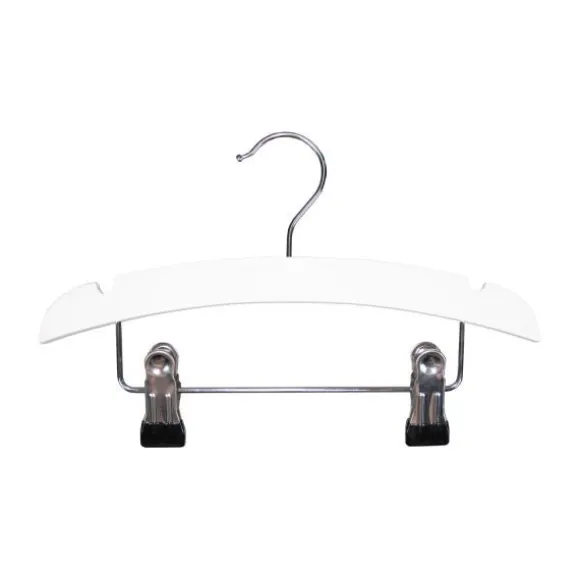 TWF Kledinghanger Met Clips - 3 Stuks - Hout Wit