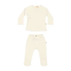 UAUA Kimono Set Met Voetjes Crema 0-1 mnd