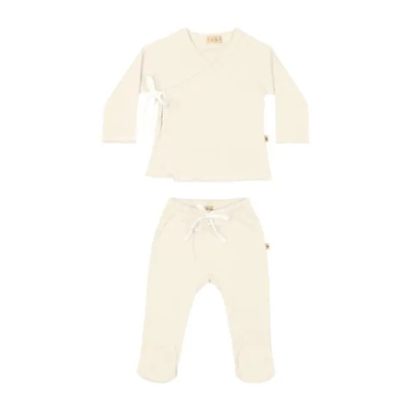 UAUA Kimono Set Met Voetjes Crema 0-1 mnd