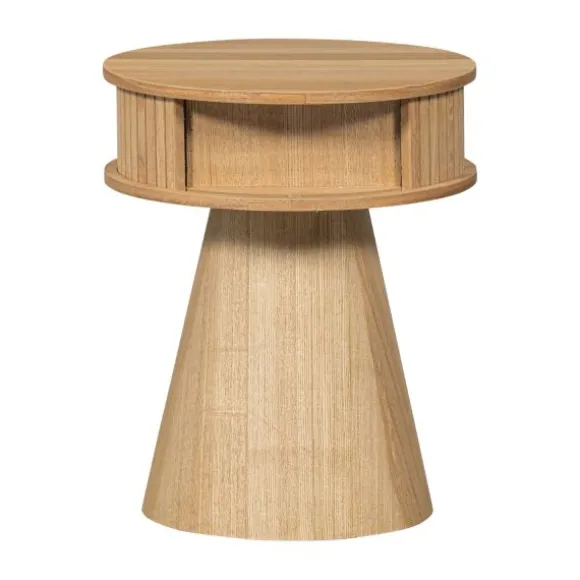 Woood Karri Nachtkastje - Rond - Hout Naturel